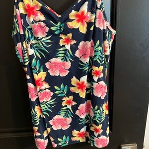No Boundaries Floral Tank Top - Navy, Pink, Yellow